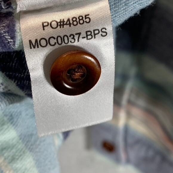 FAHERTY BRAND Men's Blue/Orange/Red Three-Button Baja Pullover Hooded Poncho SZL - Picture 10 of 10